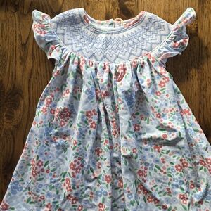 NWT The Bella Bean Floral Smocked Dress with Ruffled Sleeves